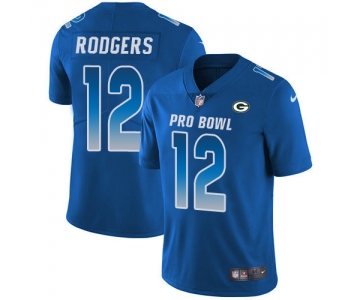 Nike Green Bay Packers #12 Aaron Rodgers Royal Men's Stitched NFL Limited NFC 2019 Pro Bowl Jersey