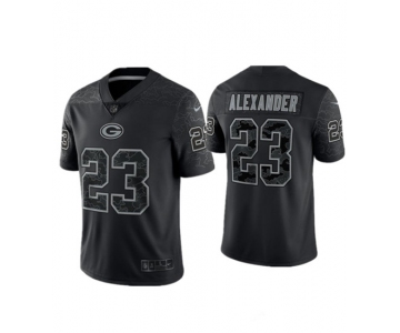 Men's Green Bay Packers #23 Jaire Alexander Black Reflective Limited Stitched Football Jersey