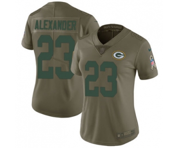 Nike Packers #23 Jaire Alexander Olive Women's Stitched NFL Limited 2017 Salute to Service Jersey