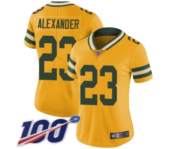 Nike Packers #23 Jaire Alexander Yellow Women's Stitched NFL Limited Rush 100th Season Jersey