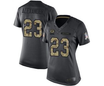 Packers #23 Jaire Alexander Black Women's Stitched Football Limited 2016 Salute to Service Jersey