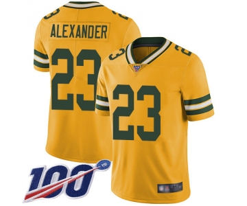 Packers #23 Jaire Alexander Yellow Men's Stitched Football Limited Rush 100th Season Jersey