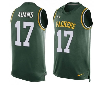 Men's Green Bay Packers #17 Davante Adams Green Hot Pressing Player Name & Number Nike NFL Tank Top Jersey