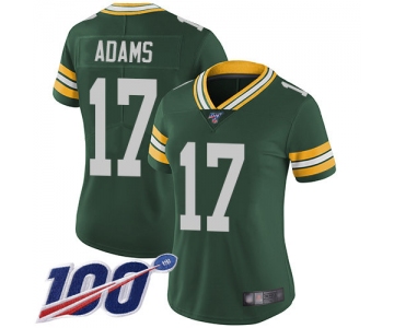 Nike Packers #17 Davante Adams Green Team Color Women's Stitched NFL 100th Season Vapor Limited Jersey