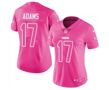 Nike Packers #17 Davante Adams Pink Women's Stitched NFL Limited Rush Fashion Jersey