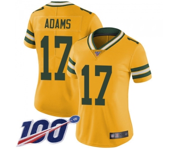 Nike Packers #17 Davante Adams Yellow Women's Stitched NFL Limited Rush 100th Season Jersey