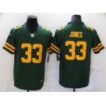 Men's Green Bay Packers #33 Aaron Jones Green Yellow 2021 Vapor Untouchable Stitched NFL Nike Limited Jersey