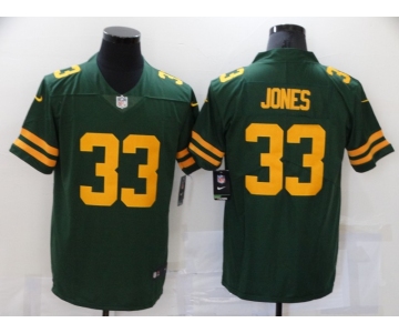 Men's Green Bay Packers #33 Aaron Jones Green Yellow 2021 Vapor Untouchable Stitched NFL Nike Limited Jersey