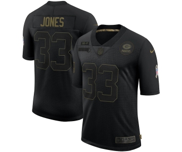 Nike Packers 33 Aaron Jones Black 2020 Salute To Service Limited Jersey