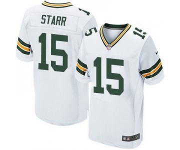 Men's Green Bay Packers #15 Bart Starr White Road NFL Nike Elite Jersey