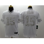 Nike Green Bay Packers #15 Bart Starr Platinum White Limited Jersey