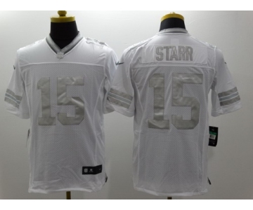 Nike Green Bay Packers #15 Bart Starr Platinum White Limited Jersey