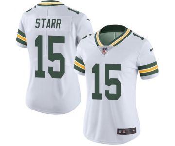 Nike Packers #15 Bart Starr White Women's Stitched NFL Limited Rush Jersey