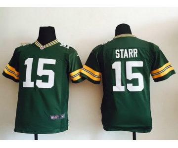 Youth Green Bay Packers #15 Bart Starr Green Retired Player NFL Nike Game Jersey