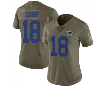 Cowboys #18 Randall Cobb Olive Women's Stitched Football Limited 2017 Salute to Service Jersey