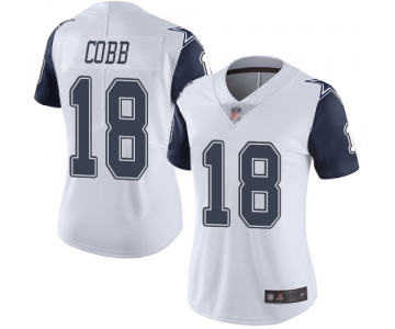 Cowboys #18 Randall Cobb White Women's Stitched Football Limited Rush Jersey