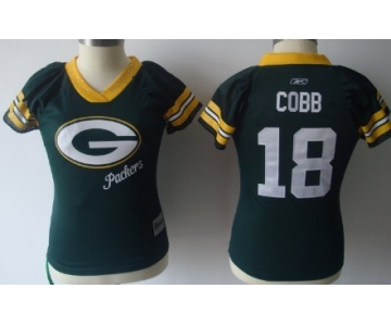 Green Bay Packers #18 Randall Cobb 2011 Green Womens Field Flirt Fashion Jersey