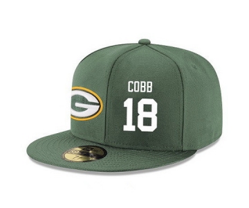 Green Bay Packers #18 Randall Cobb Snapback Cap NFL Player Green with White Number Stitched Hat