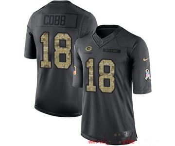 Men's Green Bay Packers #18 Randall Cobb Black Anthracite 2016 Salute To Service Stitched NFL Nike Limited Jersey