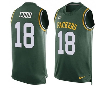 Men's Green Bay Packers #18 Randall Cobb Green Hot Pressing Player Name & Number Nike NFL Tank Top Jersey