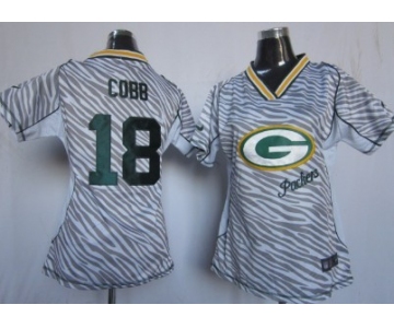 Nike Green Bay Packers #18 Randall Cobb 2012 Womens Zebra Fashion Jersey