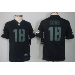 Nike Green Bay Packers #18 Randall Cobb Black Impact Limited Kids Jersey