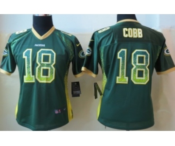 Nike Green Bay Packers #18 Randall Cobb Drift Fashion Green Womens Jersey