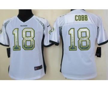 Nike Green Bay Packers #18 Randall Cobb Drift Fashion White Womens Jersey