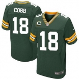 Nike Green Bay Packers #18 Randall Cobb Green C Patch Elite Jersey