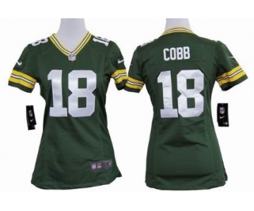 Nike Green Bay Packers #18 Randall Cobb Green Game Womens Jersey