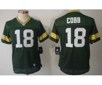 Nike Green Bay Packers #18 Randall Cobb Green Limited Kids Jersey