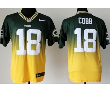 Nike Green Bay Packers #18 Randall Cobb Green/Yellow Fadeaway Elite Jersey