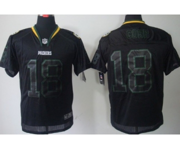 Nike Green Bay Packers #18 Randall Cobb Lights Out Black Elite Jersey