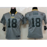 Nike Green Bay Packers #18 Randall Cobb Lights Out Gray Kids Jersey