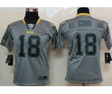 Nike Green Bay Packers #18 Randall Cobb Lights Out Gray Kids Jersey