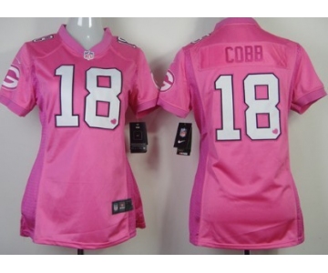 Nike Green Bay Packers #18 Randall Cobb Pink Love Womens Jersey