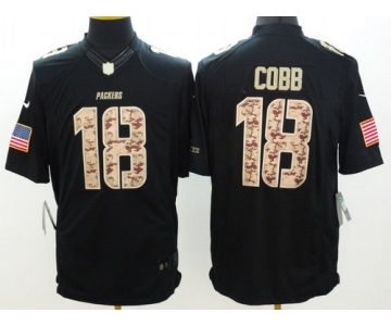 Nike Green Bay Packers #18 Randall Cobb Salute to Service Black Limited Jersey