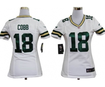 Nike Green Bay Packers #18 Randall Cobb White Game Womens Jersey