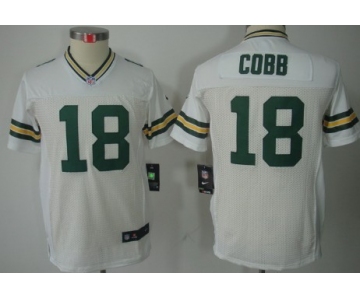 Nike Green Bay Packers #18 Randall Cobb White Limited Kids Jersey