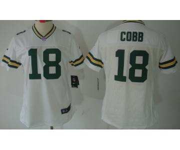 Nike Green Bay Packers #18 Randall Cobb White Limited Womens Jersey