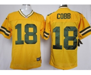 Nike Green Bay Packers #18 Randall Cobb Yellow Elite Jersey