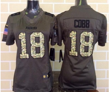 Women's Green Bay Packers #18 Randall Cobb Green Salute To Service 2015 NFL Nike Limited Jersey