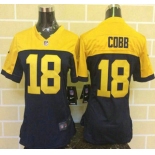 Women's Green Bay Packers #18 Randall Cobb Navy Blue With Gold NFL Nike Game Jersey