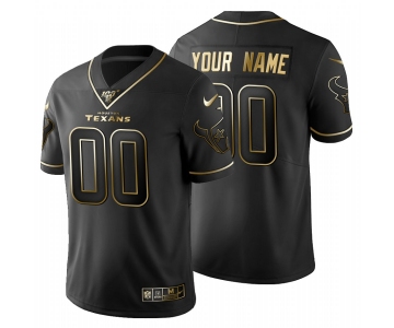 Houston Texans Custom Men's Nike Black Golden Limited NFL 100 Jersey