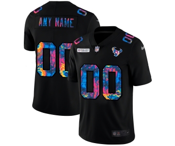 Houston Texans Custom Men's Nike Multi-Color Black 2020 NFL Crucial Catch Vapor Untouchable Limited Jersey