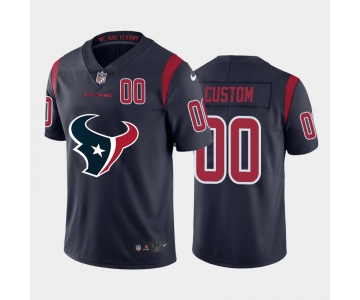 Nike Houston Texans Customized Navy Team Big Logo Number Color Rush Limited Jersey