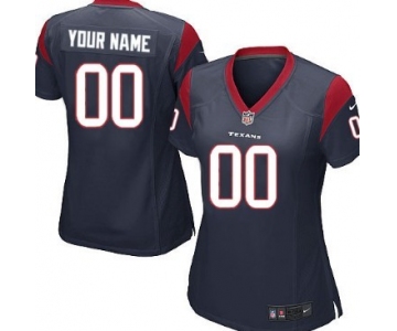 Women's Nike Houston Texans Customized Blue Limited Jersey