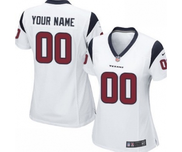 Women's Nike Houston Texans Customized White Game Jersey