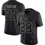 Men's Indianapolis Colts #28 Jonathan Taylor Black Reflective Limited Stitched Football Jersey