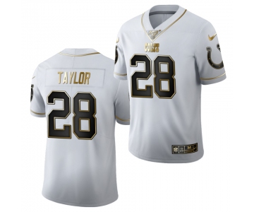 Men's Indianapolis Colts #28 Jonathan Taylor White 2020 NFL Draft Golden Edition Nike Jersey